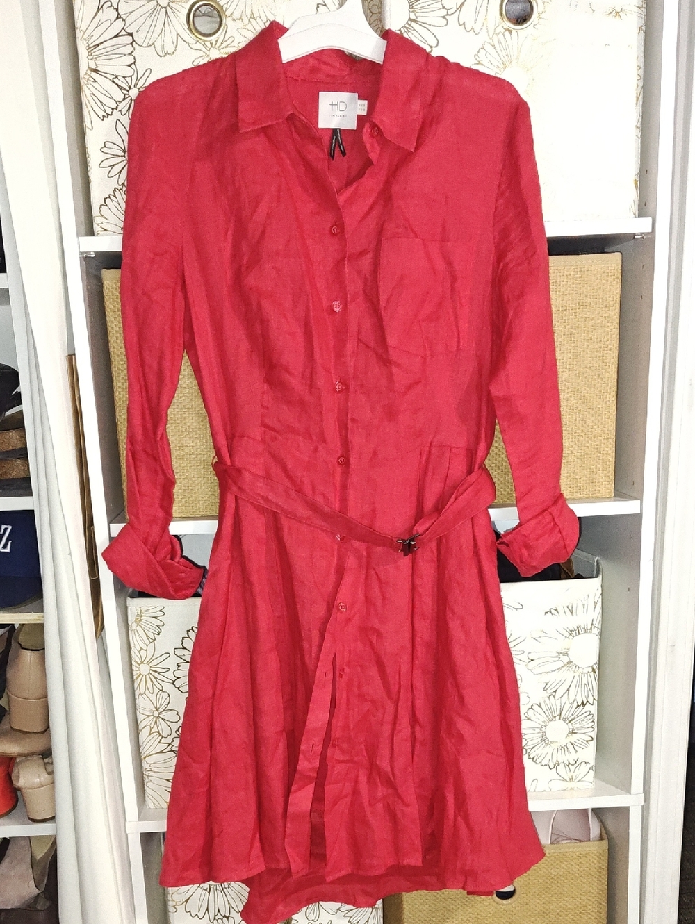 HD In Paris Laila Button Down Dress Linen